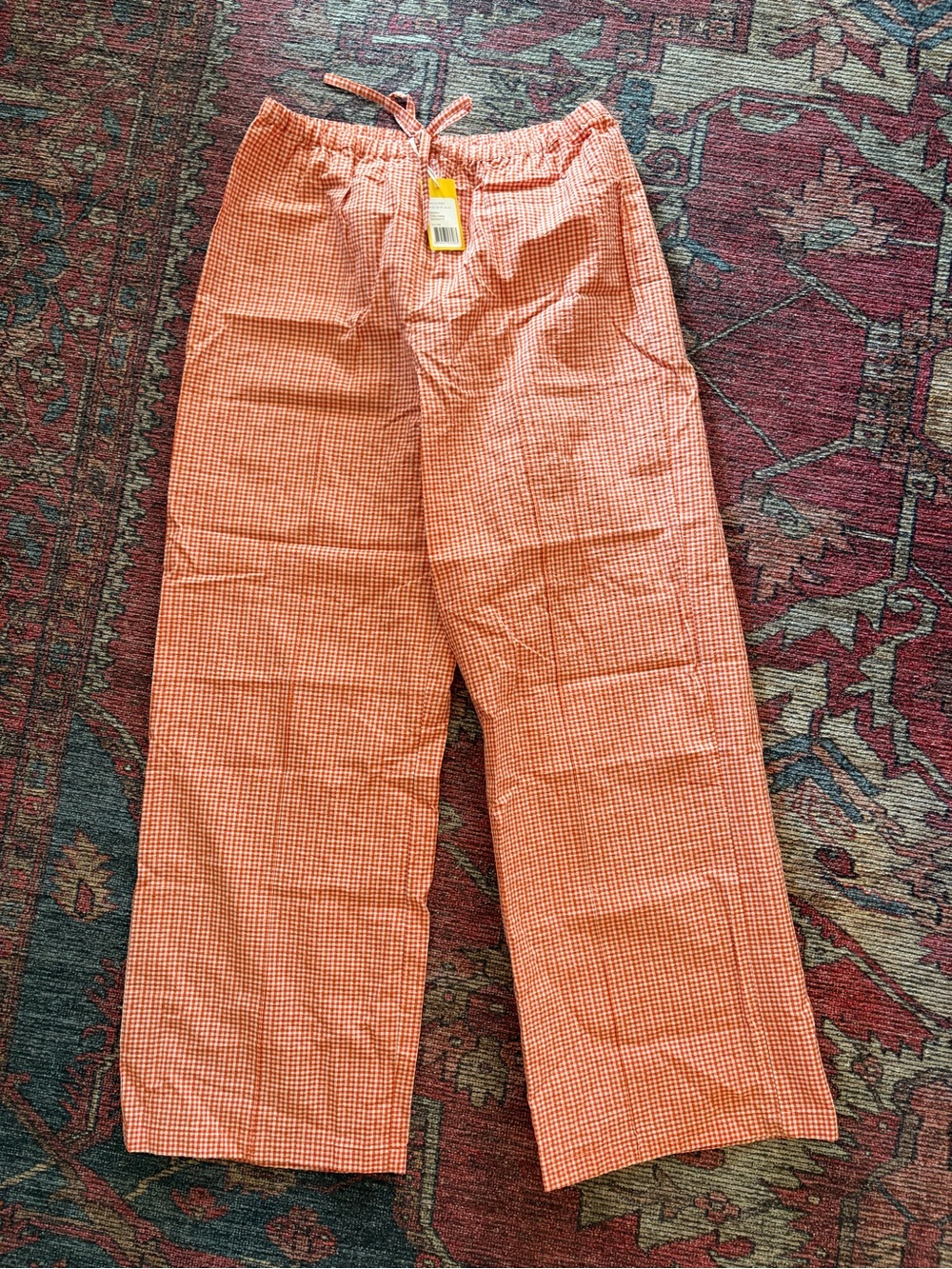 Yse Vichy Orange Drawstring Pants - FR 38